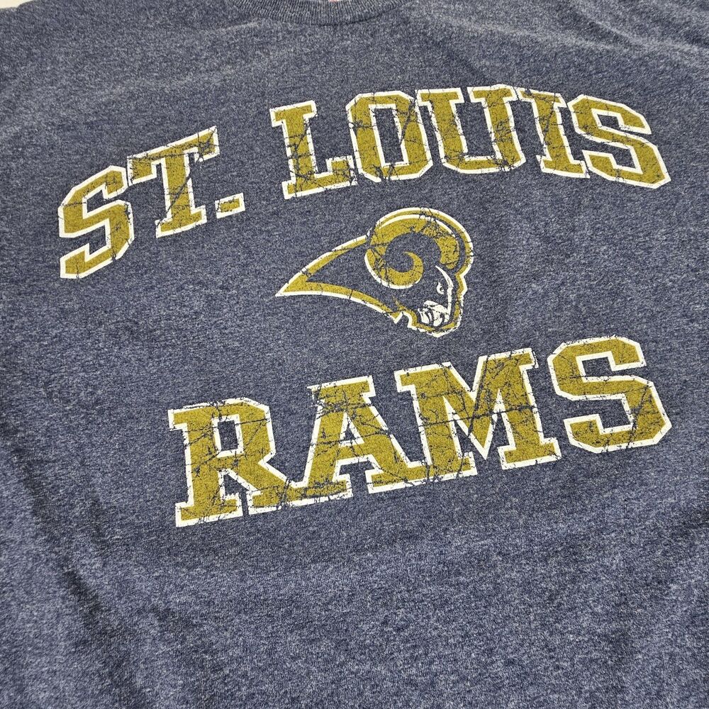NFL Team Apparel St. Louis Rams Distressed Graphic T Shirt Men's Large L